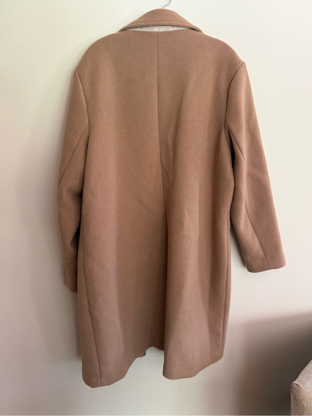 Abercrombie & Fitch A&F Dad Camel Wool-Blend Overcoat - Classic Single-Breasted - Picture 3 of 3